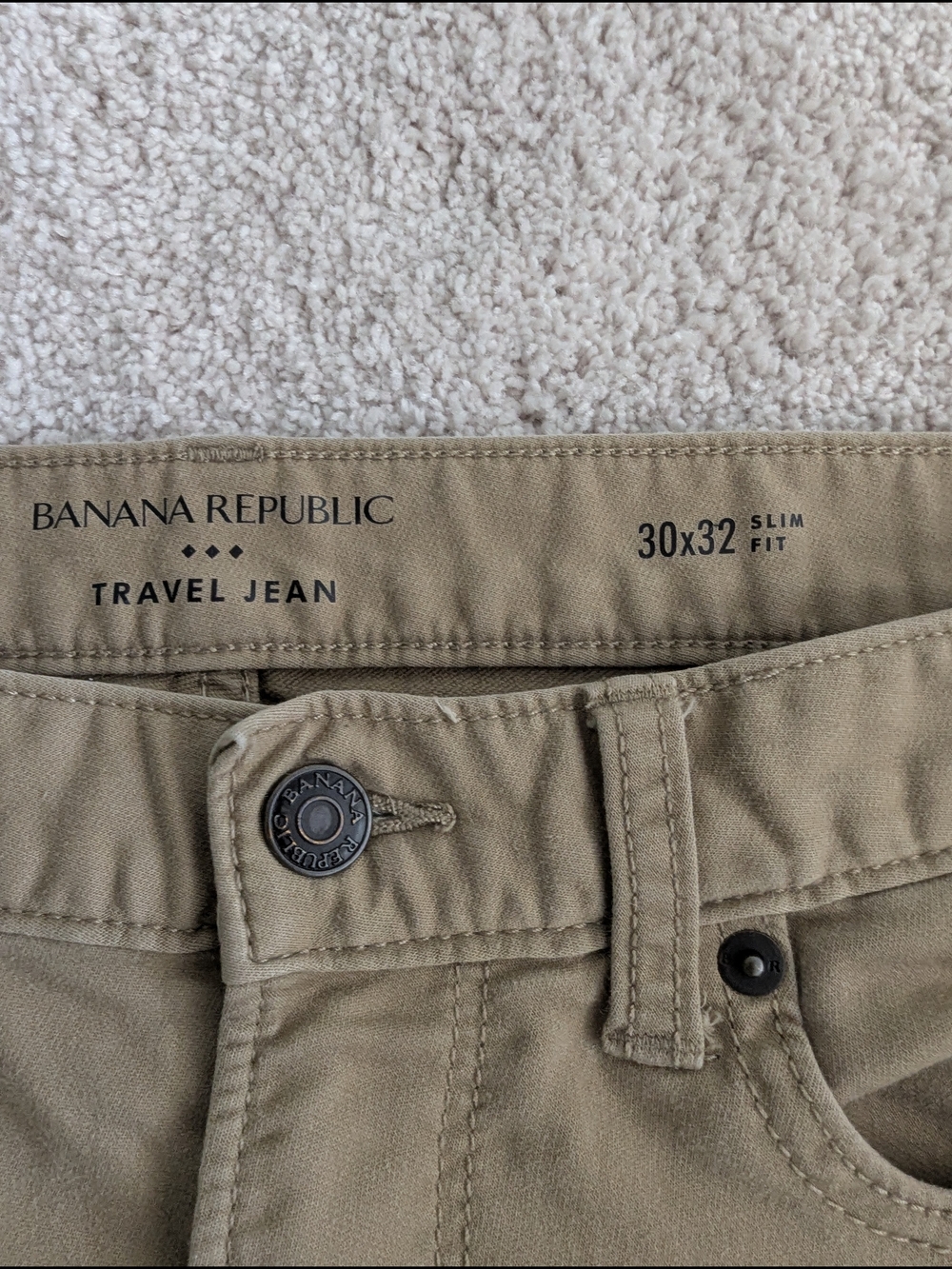 Banana Republic Men's Travel Jean Slim Fit Chino - Khaki